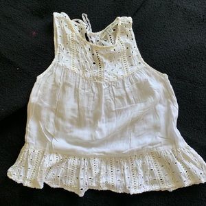 A&F white top, XS